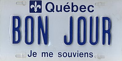 Sample Custom Quebec License Plate